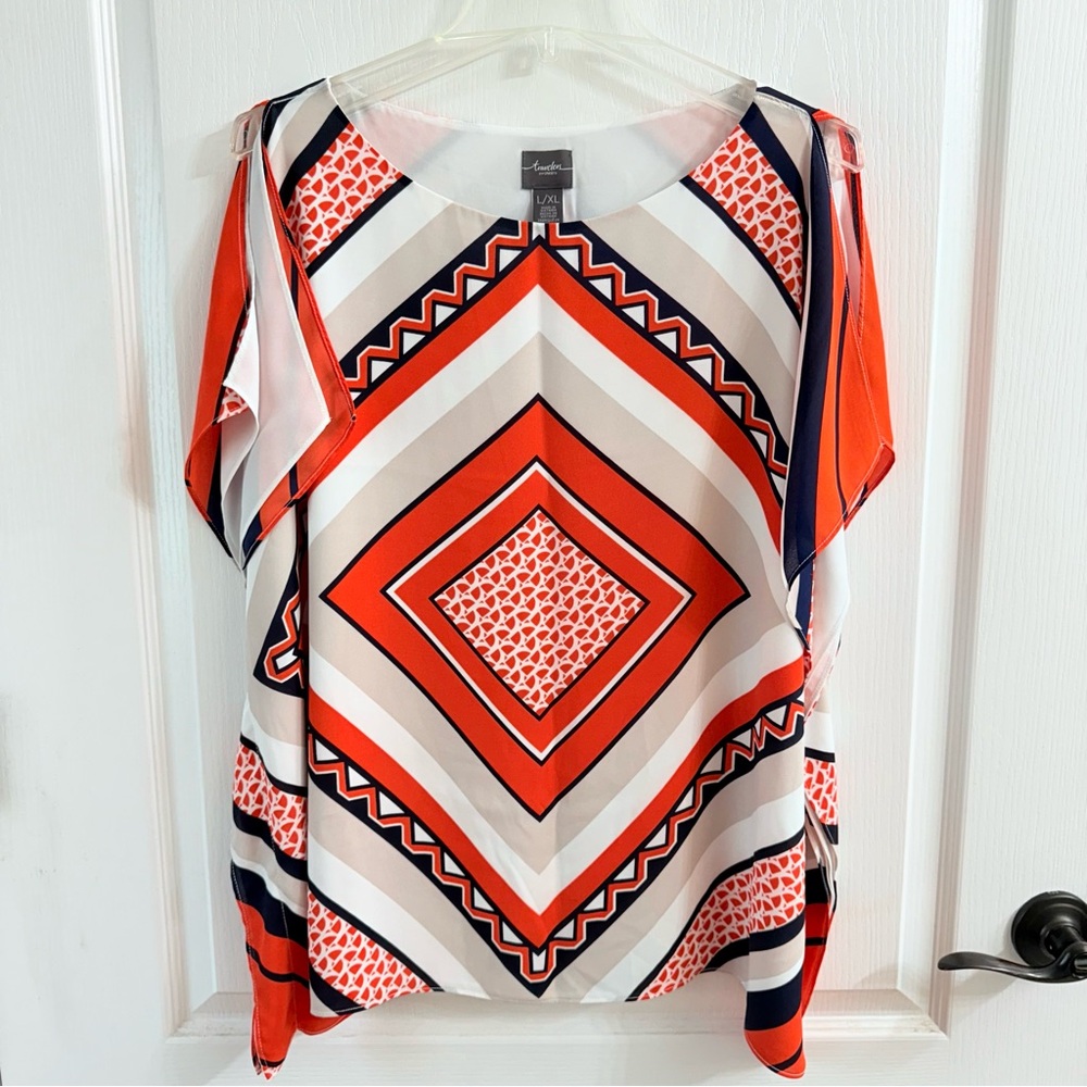 Chico’s Orange Geometric Women's Top
